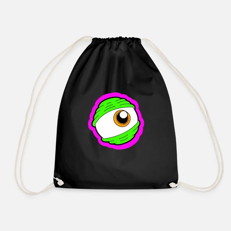 Doodled Eye Pink - Turnbeutel - Schwarz