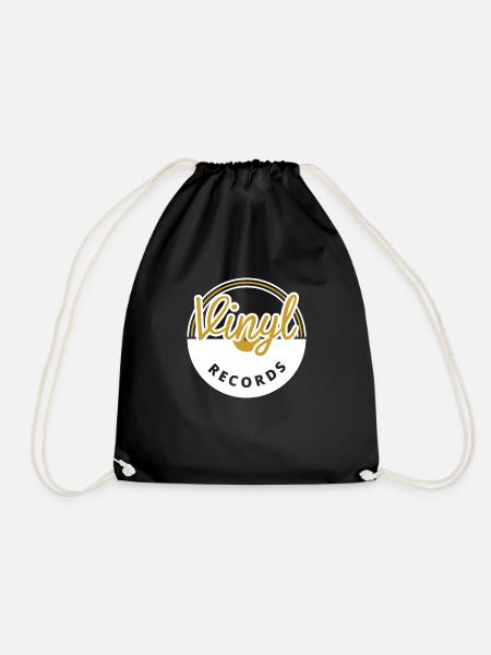 Vinyl Records - Drawstring Bag - black