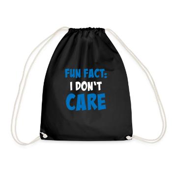 Fun Fact: I don't care - Drawstring Bag - black - Front