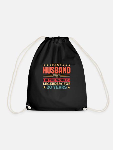 Retro 20 Jahre verheiratet Ehepaar Hochzeitstag - Turnbeutel - Schwarz