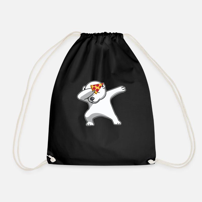 dab dabbing eisbär pizza fun geschenk bear polar - Turnbeutel - Schwarz