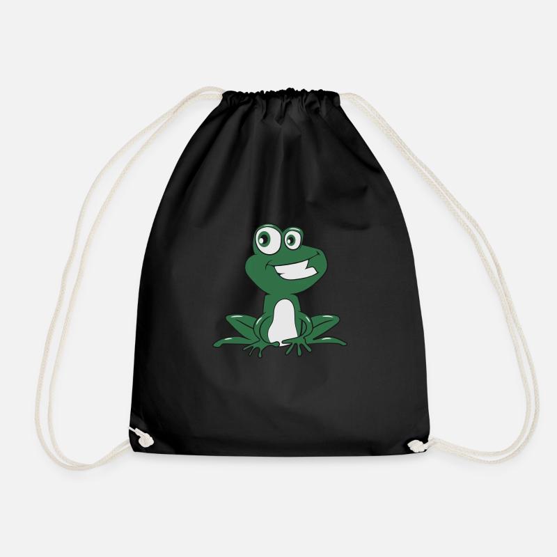 Frog Water Pond - Drawstring Bag - black