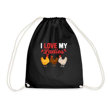 J’aime mes dames Hen Farming Chicken Daddy - Sac de sport léger - noir - Devant