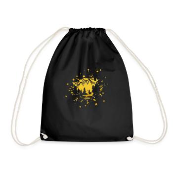 Golden sunset in the mountain. - Drawstring Bag - black - Front
