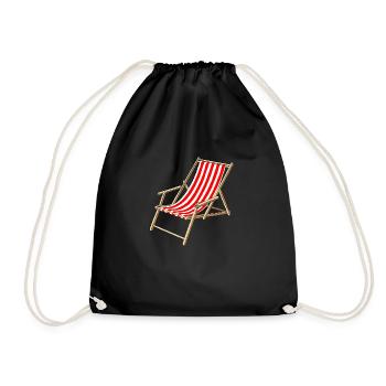 Deck chair - Drawstring Bag - black - Front