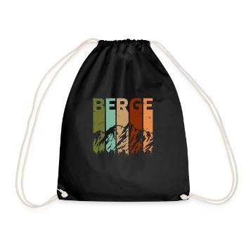 Berge - Vintage - - Turnbeutel - Schwarz - Vorne