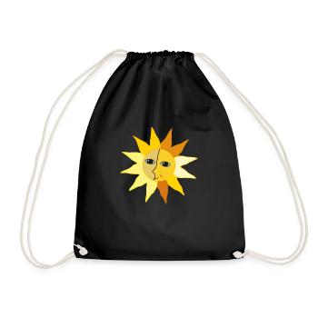 Soleil Rayons Lune Face Moment Bonheur hygge - Sac de sport léger - noir - Devant