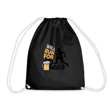 Run for Beer - Drawstring Bag - black - Front