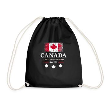Canada Flag Canada North America Maple Leaf Flag - Drawstring Bag - black - Front