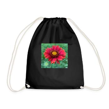 Blume mit Knospe - Turnbeutel - Schwarz - Vorne