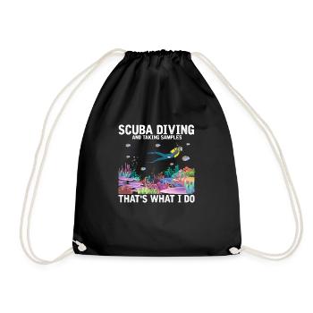 Diving Diver Marine Biologist Marine Biology Ocean - Drawstring Bag - black - Front