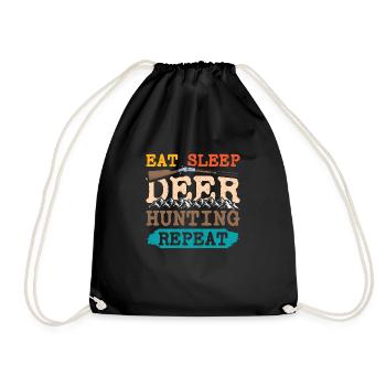 Eat Sleep Deer Hunting Repeat - Turnbeutel - Schwarz - Vorne