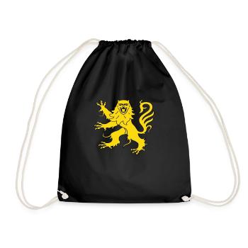 aveyron coat of arms royal lion - Drawstring Bag - black - Front