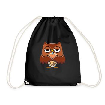 Bubble Milk Tea Hibou Buvant Boba Milk Tea - Sac de sport léger - noir - Devant