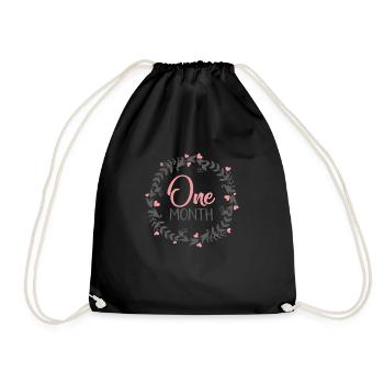 ONE MONTH MILESTONES HEART - Turnbeutel - Schwarz - Vorne