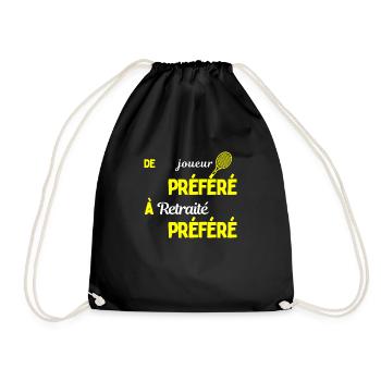 Retrait tennis- Idee de cadeau pour fan de tennis - Sac de sport léger - noir - Devant