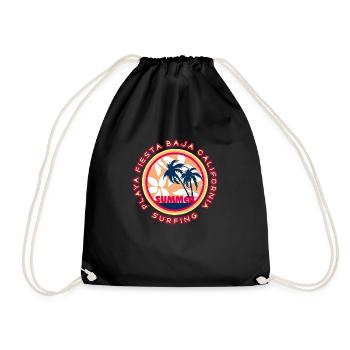 summer california - Drawstring Bag - black - Front