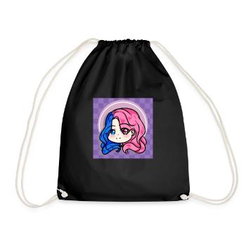 Tiffany marie chibi with background - Drawstring Bag - black - Front