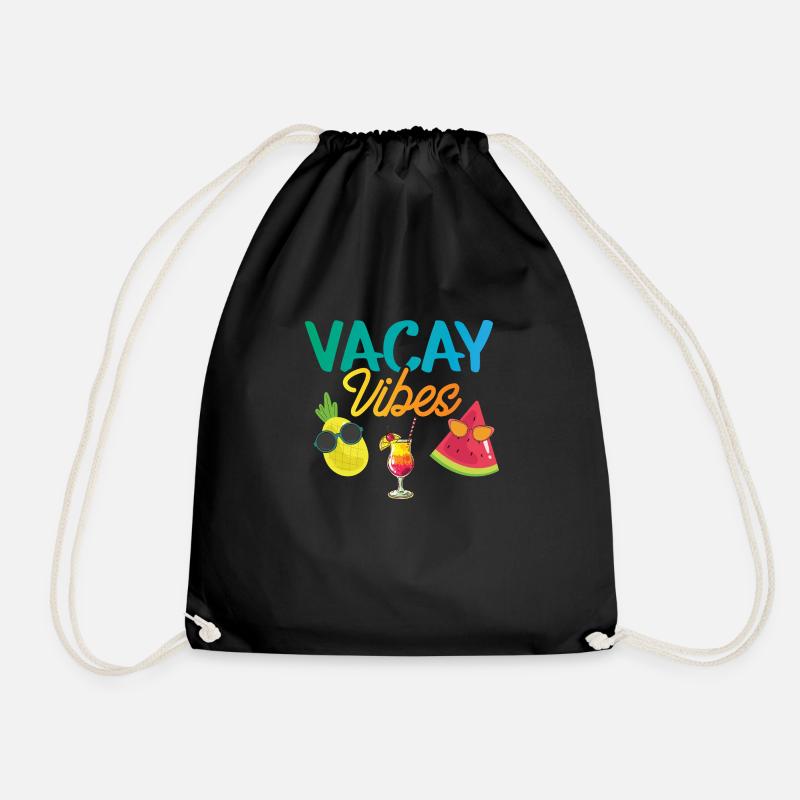 Vacay Vibes - Coctail T-Shirt - Turnbeutel - Schwarz