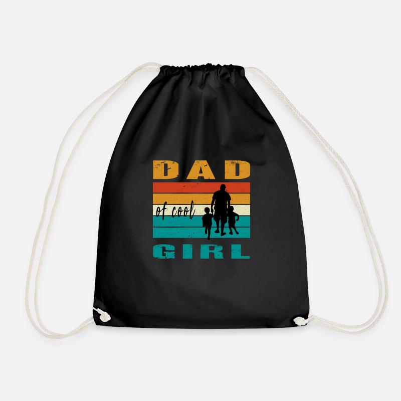Vintage Mädchen Papa Vater von Mädchen Vatertag - Turnbeutel - Schwarz