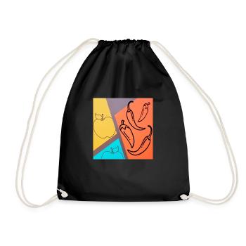 Apple Pepperoni Chili - Drawstring Bag - black - Front
