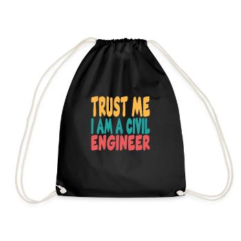trust me i am a civil engineer - Sac de sport léger - noir - Devant