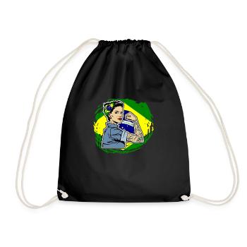 Brasilianer Brasilianisches Brasilien Brasilianeri - Turnbeutel - Schwarz - Vorne