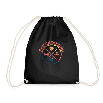 Grooming Modern Dogs Scissors Paw - Drawstring Bag - black - Front