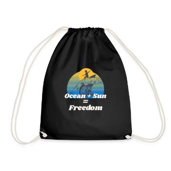 Ocean + Sun = Freedom - Turnbeutel - Schwarz - Vorne