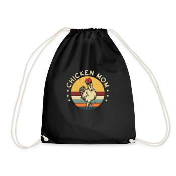 Maman poulet - Sac de sport léger - noir - Devant