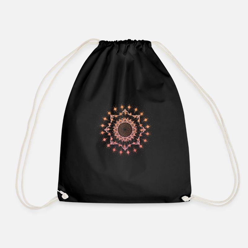 Mandala Sunrise - Drawstring Bag - black