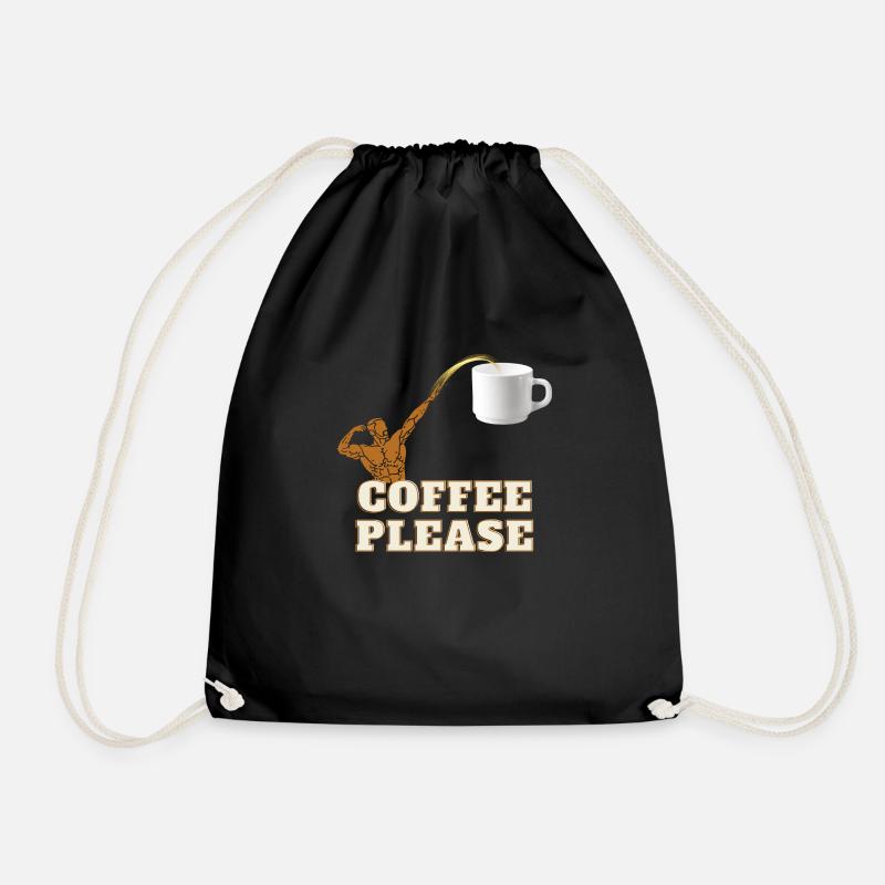 Coffee Please - Turnbeutel - Schwarz