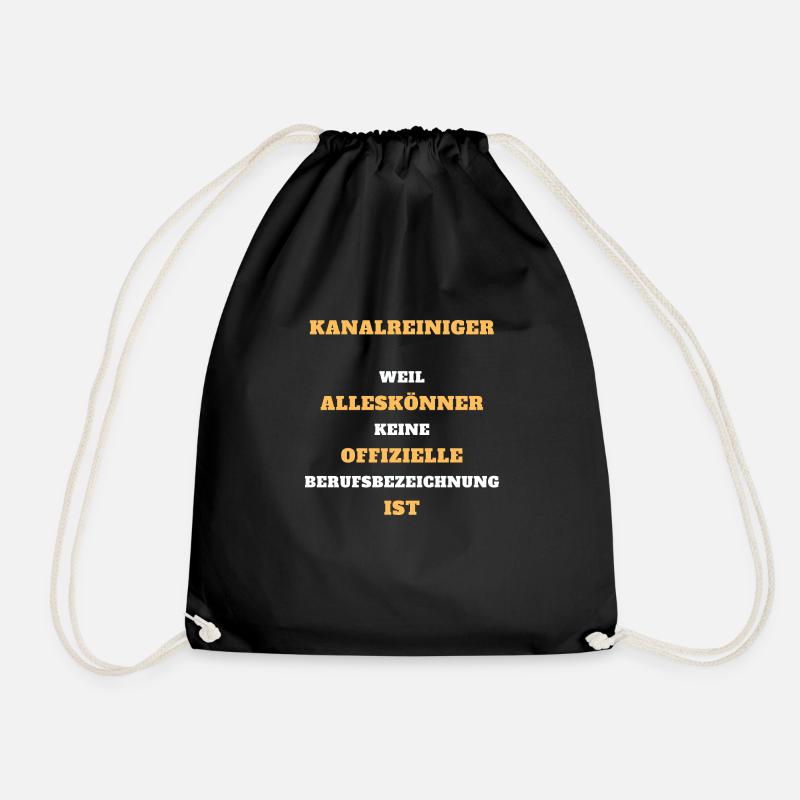 Tshirt Kanalreiniger Alleskönner Beruf Geschenk - Turnbeutel - Schwarz
