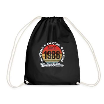 amazing since 1986 - anniversary - Drawstring Bag - black - Front