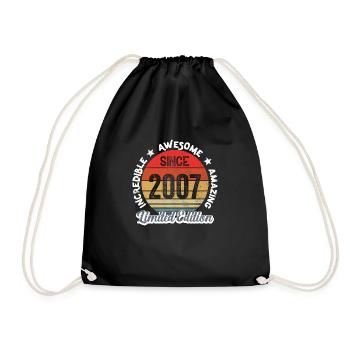 amazing since 2007 - anniversary - Drawstring Bag - black - Front
