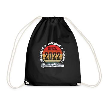 amazing since 2022 - anniversary - Drawstring Bag - black - Front