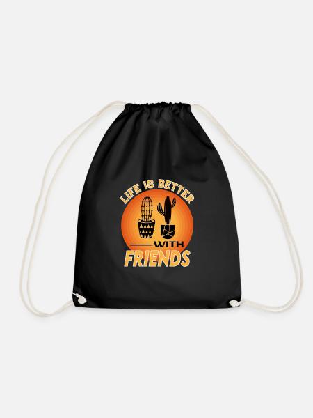 Friends Freunde Freundschaft Life is better - Turnbeutel - Schwarz