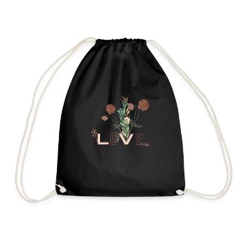 Flower Love - Turnbeutel - Schwarz - Vorne