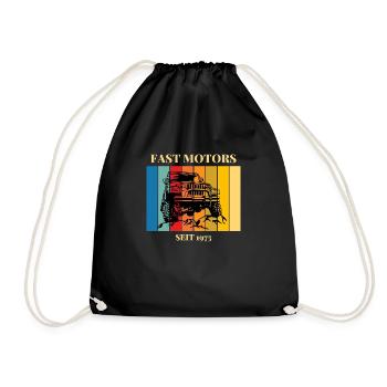 Fast Motors - Drawstring Bag - black - Front