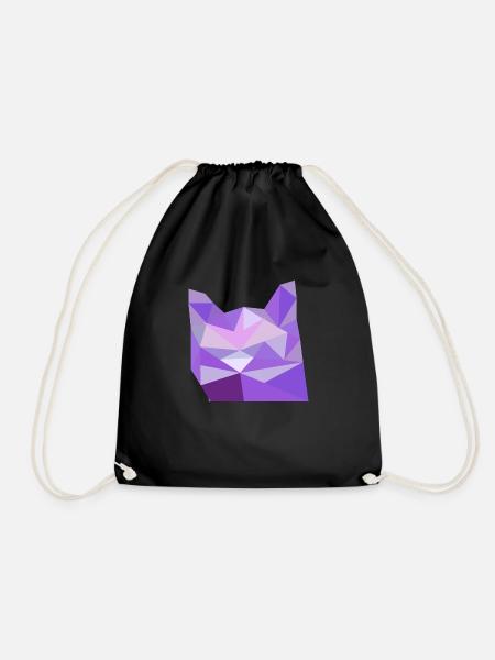 Katze niedrig poly pink - Turnbeutel - Schwarz