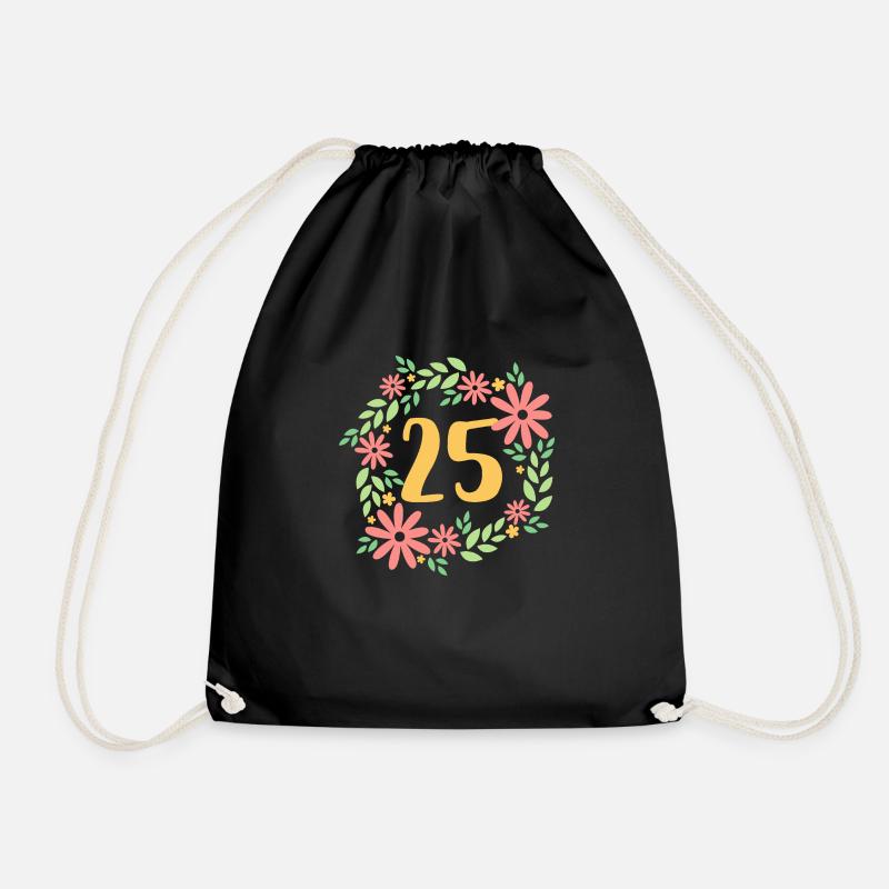 25. Geburtstag Geschenk - Turnbeutel - Schwarz