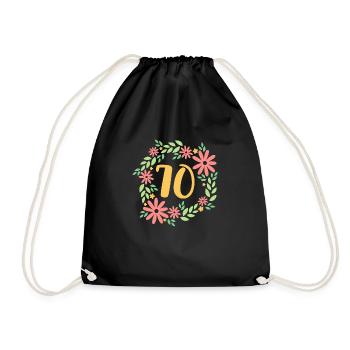 Cadeau du 70e anniversaire - Sac de sport léger - noir - Devant