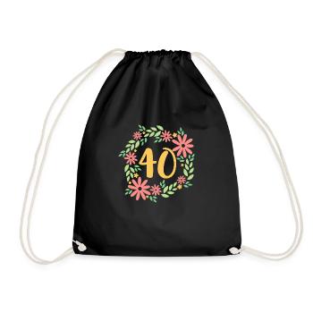 Cadeau de 40e anniversaire - Sac de sport léger - noir - Devant
