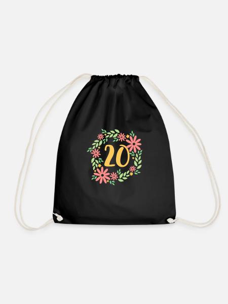 20. Geburtstag Geschenk - Turnbeutel - Schwarz