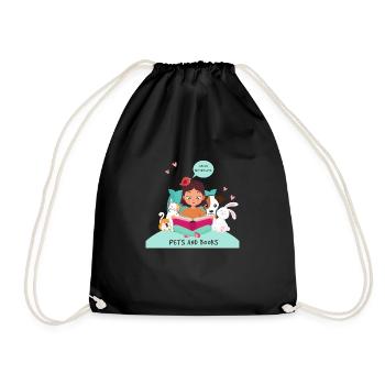 La vie est meilleure avec les animaux de compagnie et les livres - Sac de sport léger - noir - Devant