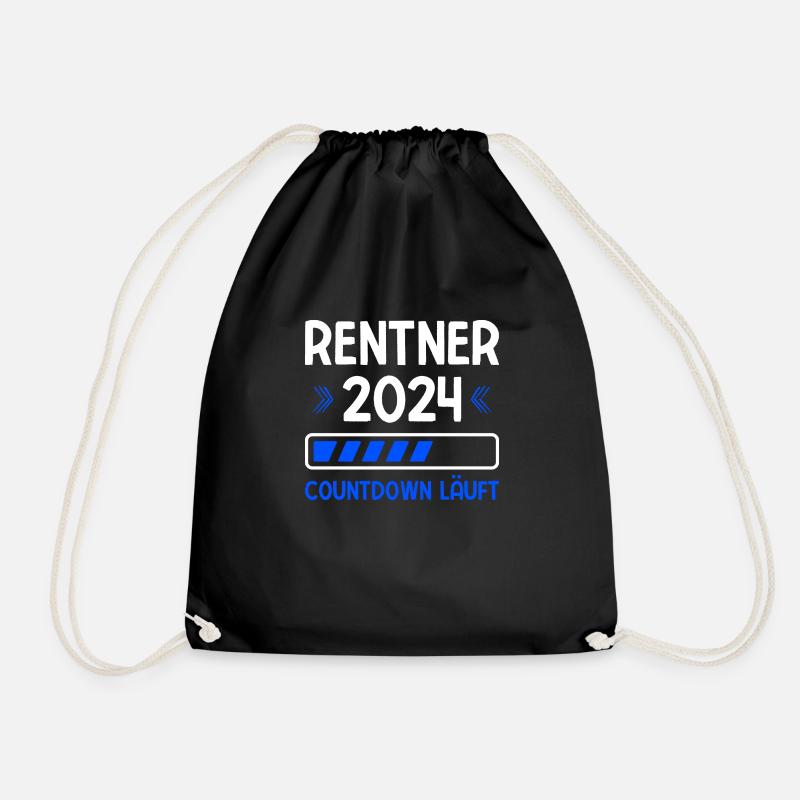 Rentner 2024 Countdown Läuft Rente 2024 - Turnbeutel - Schwarz