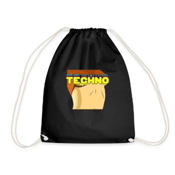 TECHNO Cool Retro DJ Techno Lover Designs T-Shirt - Drawstring Bag - black - Front