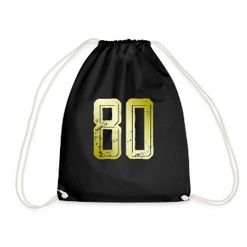 80 Zahl Symbol - Turnbeutel - Schwarz - Vorne