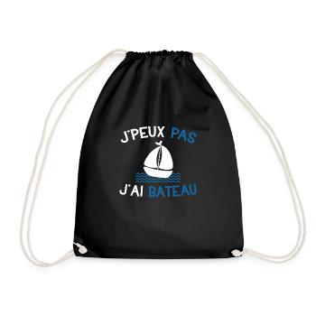 Je peux pas j'ai bateau cadeau humour marin homme - Sac de sport léger - noir - Devant