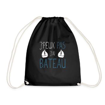 Je peux pas j'ai bateau cadeau humour marin homme - Sac de sport léger - noir - Devant